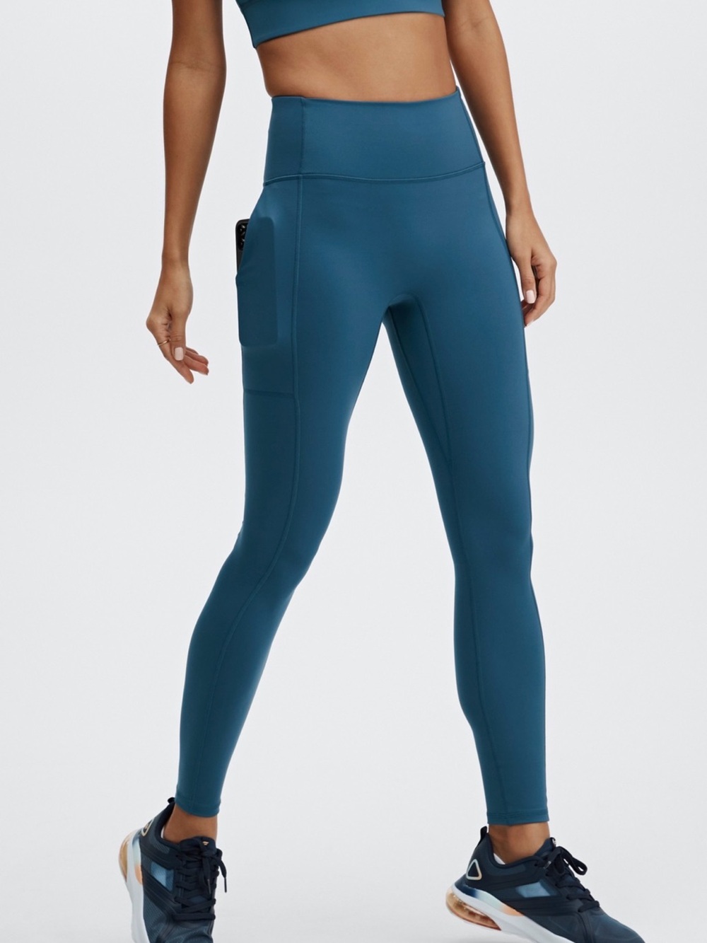 Fabletics Trinity High-Waisted Utility Leggings Blue M Short NWT
